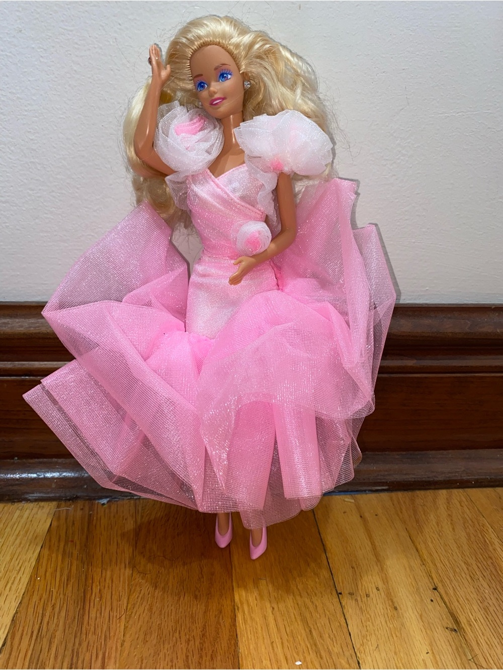 Barbie Pink Sparkle Gown Doll with Blonde Hair90s Sweet Rose Barbie Rare find